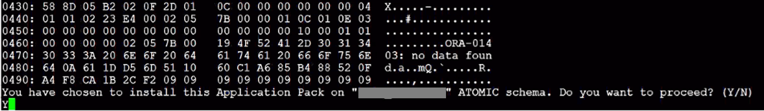This illustration shows the Schema Creator Utility execution in the TCPS mode and installation on the Atomic schema.