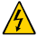This figure shows a yellow triangle containing a zigzag downward arrow (high voltage symbol).