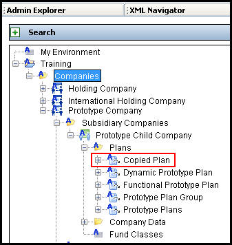 Copied Plan in Navigation Tree