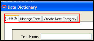 Data Dictionary Tabs