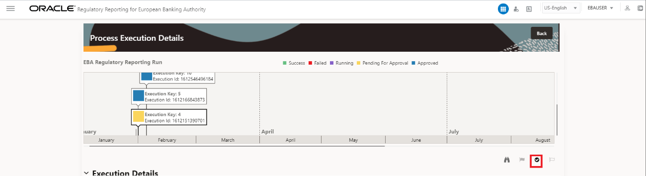 This illustration shows the request report flag to be approved.