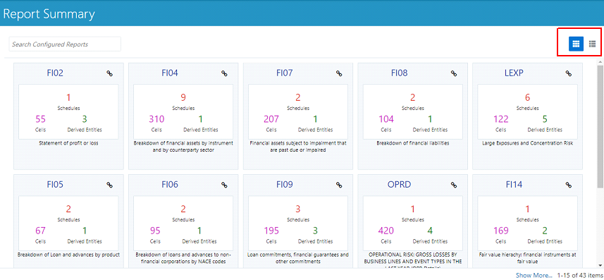 This illustration shows the Report Summary screen navigation steps. Starting from the OFS Agile RP User Interface, then navigate to Metadata management, and then select Reports to view Report Summary.