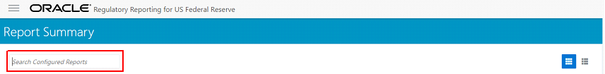 This illustration shows the Report Summary Search bar which allows you to search for a specific report.