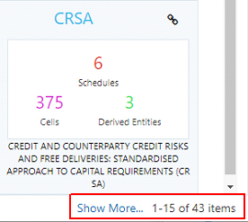 This illustration shows the Report Summary Paging option which displays the current items displayed and the total number of items in the Report Summary.