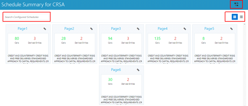 This illustration shows the Schedule Summary screen navigation steps. Starting from the OFS Agile RP User Interface, then navigate to Metadata management, then select Reports to view Report Summary and then select the Report Code to view the schedule summary.