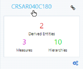 This illustration shows the cell information such as Derived Entities, Measures and Hierarchies.