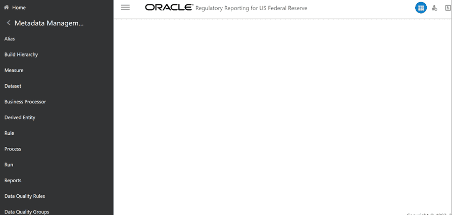 Title: Regulatory Reporting Metadata Landing Page - Description: The analytical applications that you see on the Left-Hand Side (LHS) of the Financial Services Applications home page depending on your logon privileges and on the OFSAA modules that are installed for your environment.