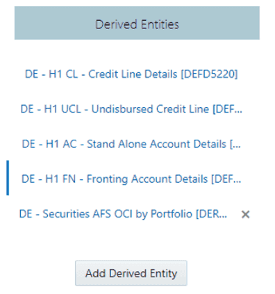 This illustration shows the list of derived entities that contribute to the wrapper view.