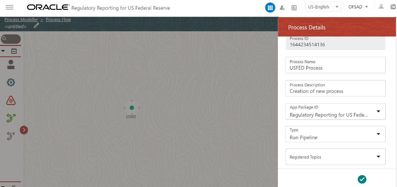 This illustration shows the updated process details in the process creation.