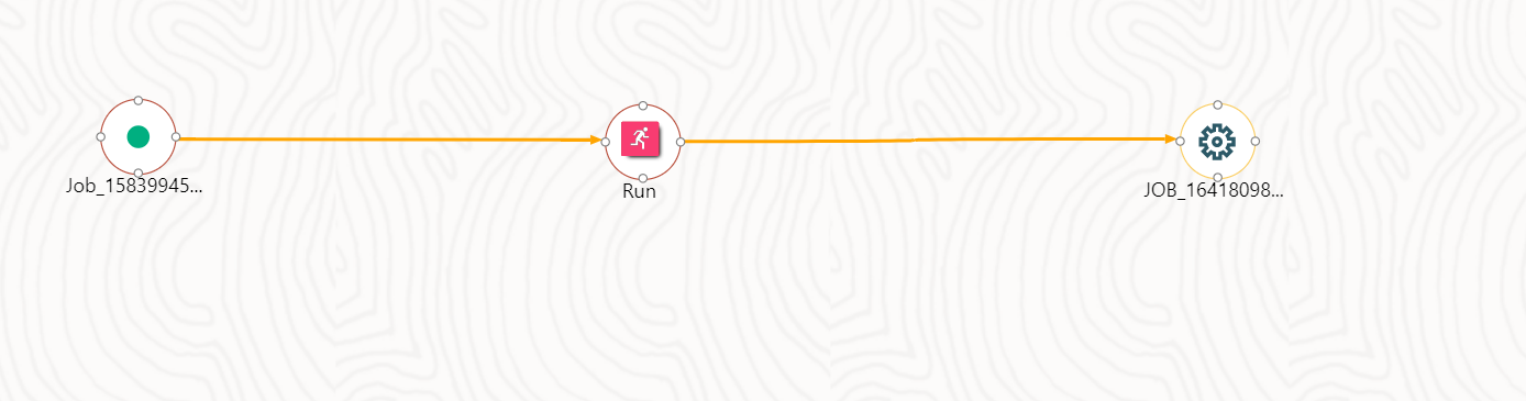 This illustration shows the addition of Service Task to end the run pipeline in the canvas area.