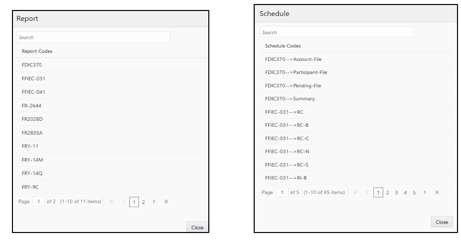 This illustration shows the Report or Schedule or Cell window where the Reports , Schedule and Cell information that can be viewed.