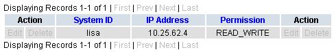 Simple table with navigation links inluding first, previous, next, and last