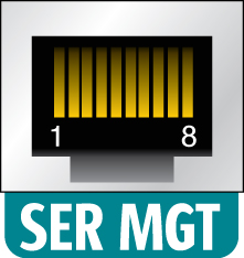 image:SER MGT ポートのピンの番号を示す図