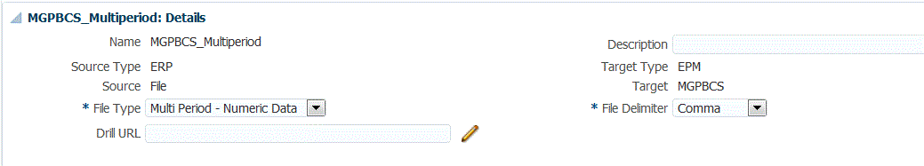 Image shows how to select the multi-period file type on the Import Format screen.