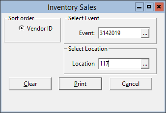 This figure displays the Inventory Sales 40 Column Report window