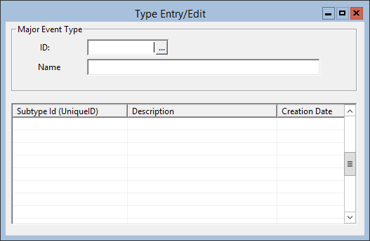 This figure displays the Type Entry/Edit window.
