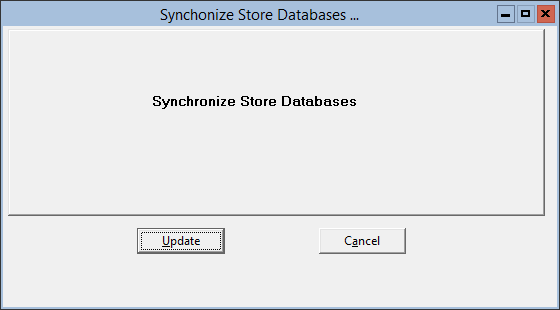 This figure displays the Synchronize Store Databases window