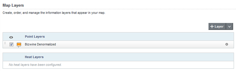 Excerpt from the Map Layers tab showing the default layer configuration