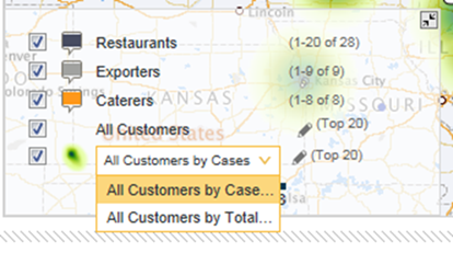 Map layer check boxes with a heat map layer