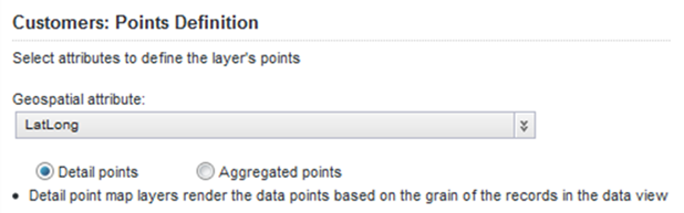 Defining the map points for the map layer