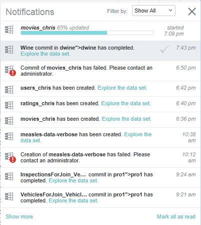 Shows a snapshot of the Notifications window.