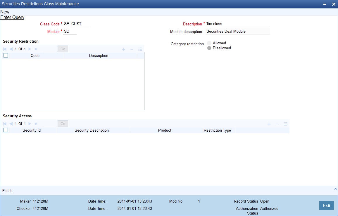 13. Security Restriction Classes