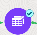 This illustration provides information of a node in a process flow diagram.