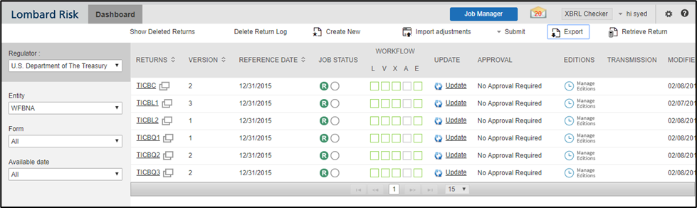 It is assumed that you can log in and see the following menus and respective reports in AgileREPORTER.