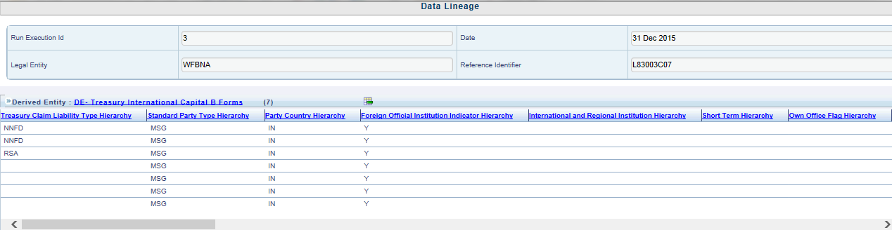 This view helps to connect the AgileREPORTER aggregated data to OFSAA references.