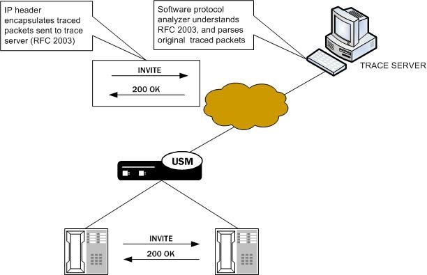 This image depicts the SBC relaying remote packet trace data.