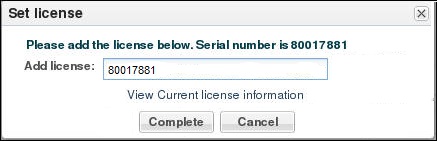 This image is a screen capture of the dialog that displays when you click set license on the wizards menu