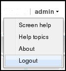 This image is a screen capture of the logged on user name menu with the logout item selected.