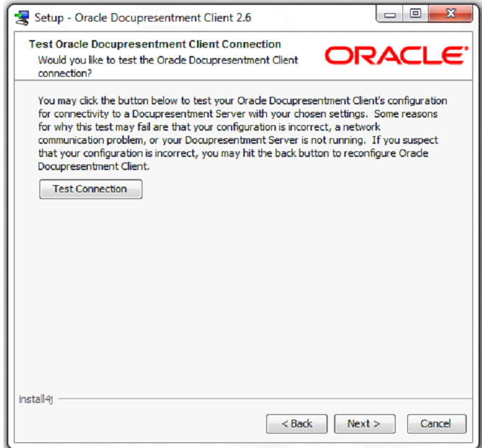 Image represents testing client connection screen.