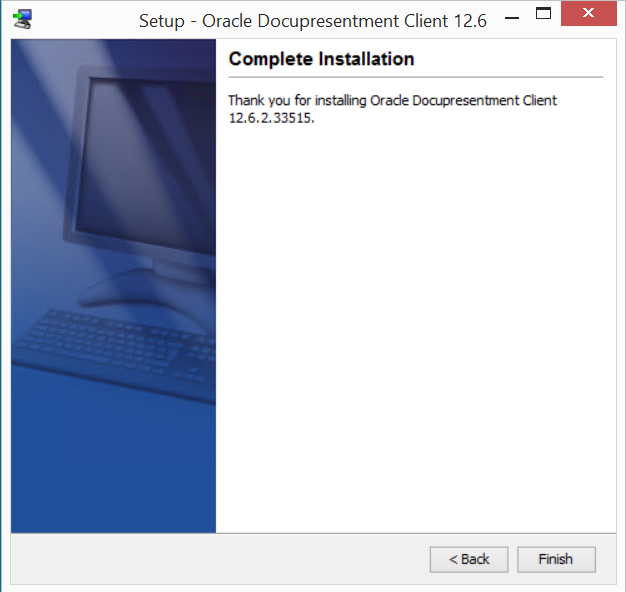 Image represents completed installation screen.