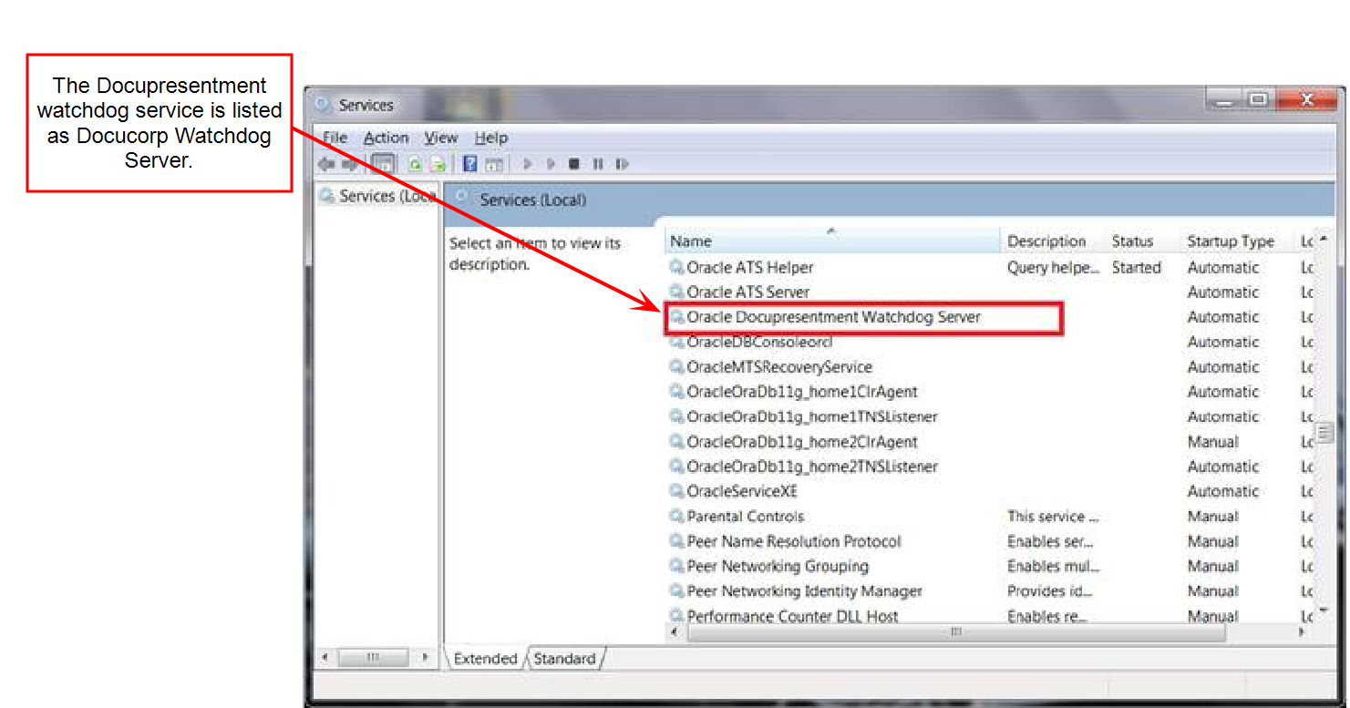 Image represents windows services options.