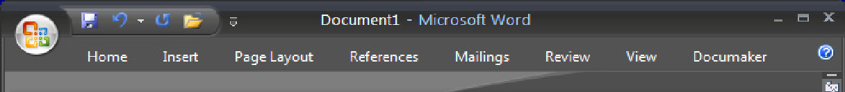 Image represents Documaker menu options in MS word.
