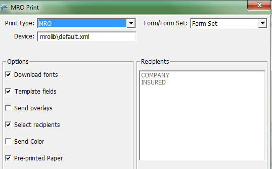 Image represents setting print type.