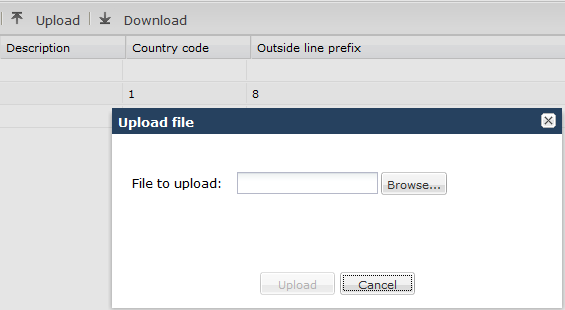 This screen capture shows the Upload and Download controls, as well as an example of the Upload File dialog. This screen capture shows the Upload and Download controls, as well as an example of the Upload File dialog.