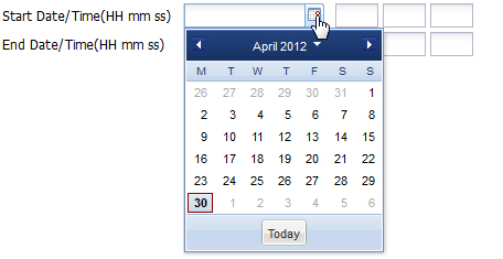 This screen capture shows the calendar widget for setting a date.