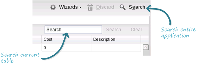 This screen capture shows the two search tools on the GUI. This screen capture shows the two search tools on the GUI.