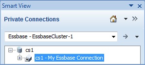 Smart View選択した接続名でツリーを展開したパネル