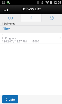 Delivery List Screen