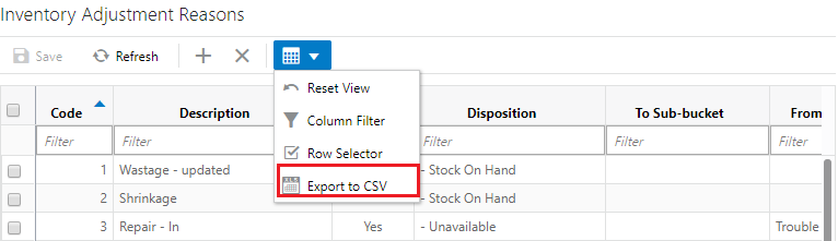Export to CSV