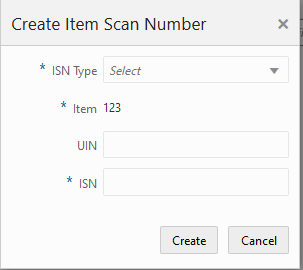 Create Item Scan Number