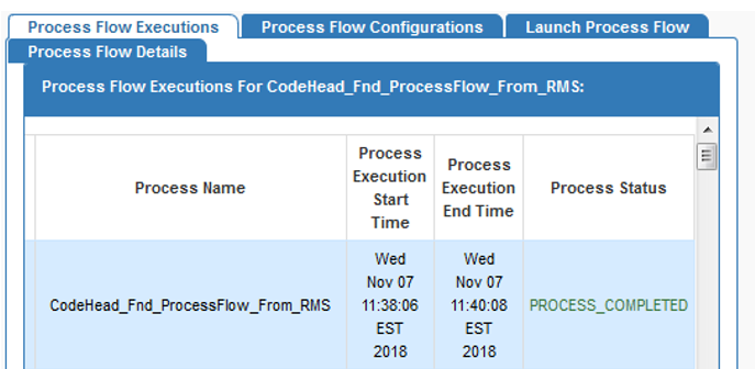 Process Flow Details