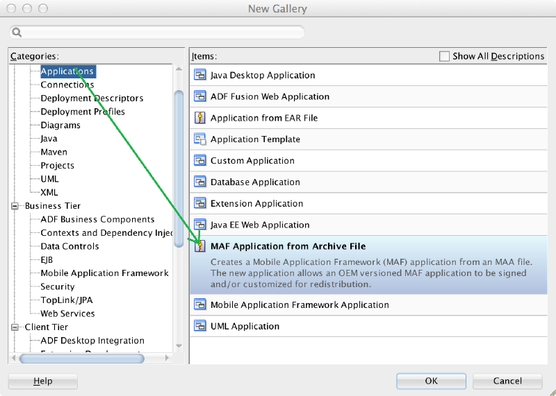 MAF Application from Archive File