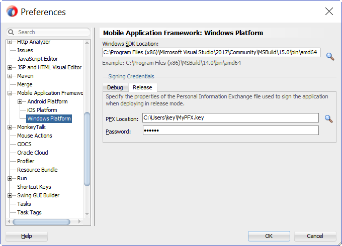Configuring Platform Preferences for Windows