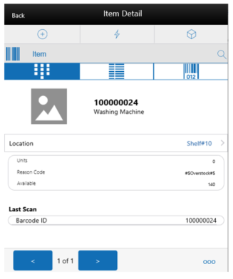 Container Item Detail Screen