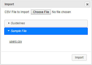 This screenshot shows the link to click in the Import dialog to download a sample route CSV file.