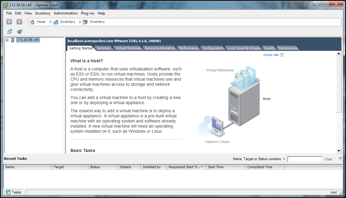 This screenshot shows vSphere Client home page.